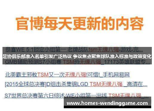 足协俱乐部准入名单引发广泛热议 争议焦点聚焦球队准入标准与政策变化